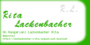rita lackenbacher business card